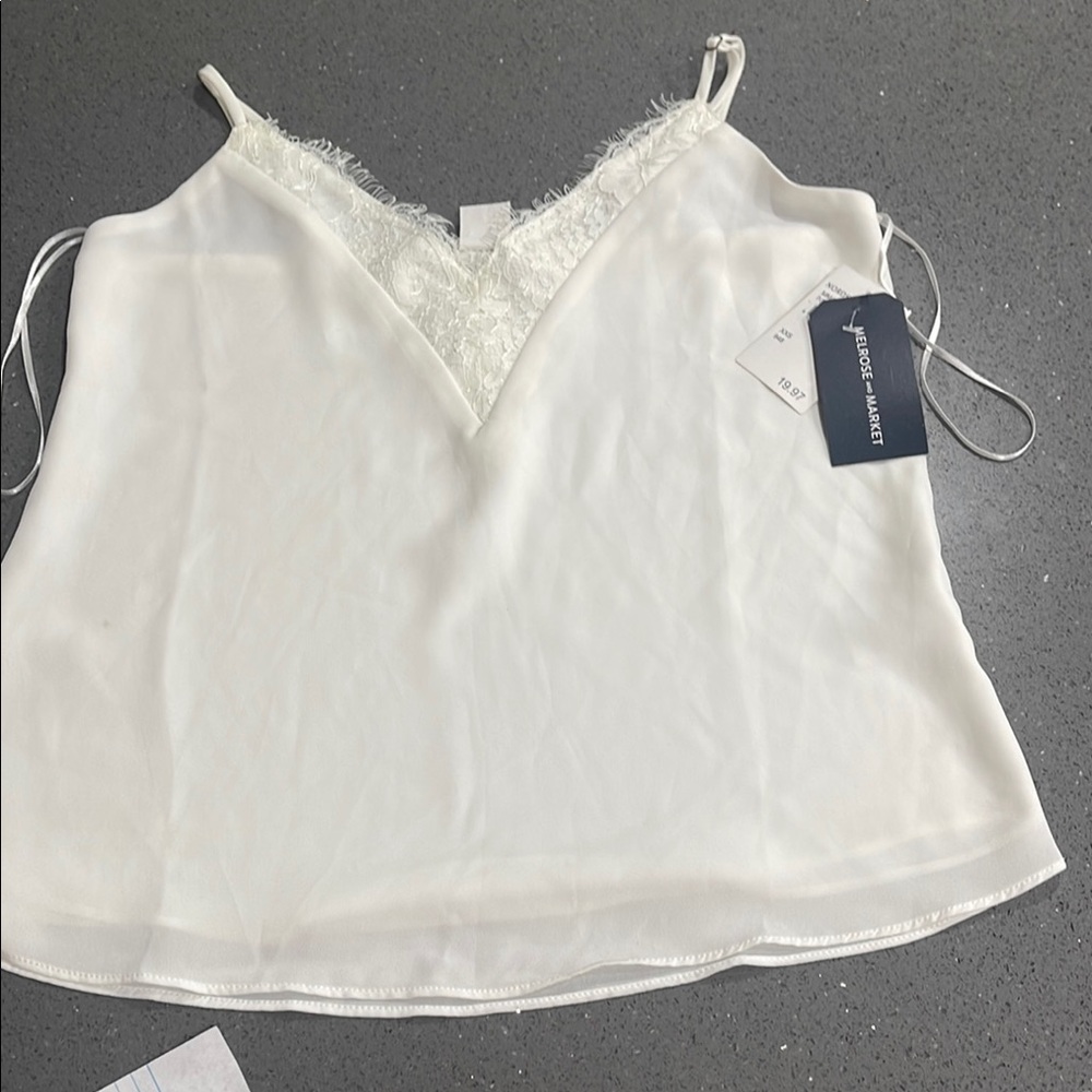 Melrose and Market White Lace Trim Camisole
